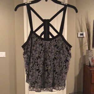 Free People lace zip back crop size S